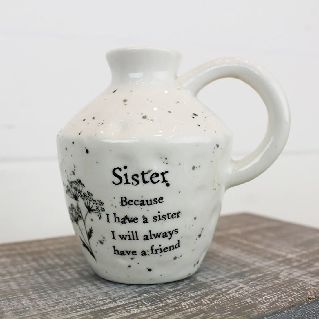 Bud Vase Sister White Dimpled Ceramic