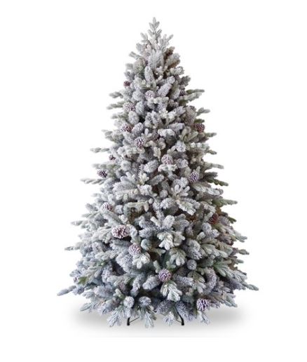 Snowy Dorchester Pine Christmas Tree Large Cones 2.2m (7.5&