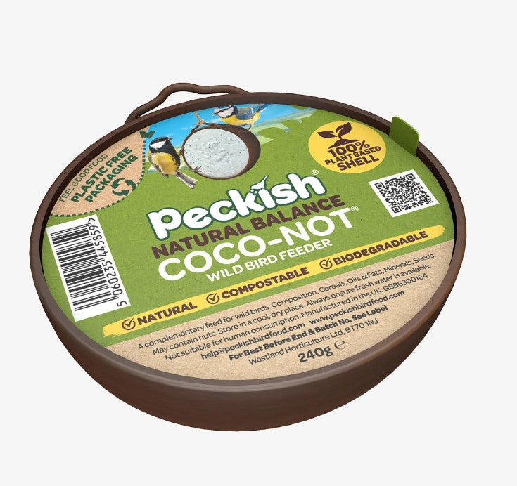 Peckish Natural Balance Coco-Not Bird Feeder - Single