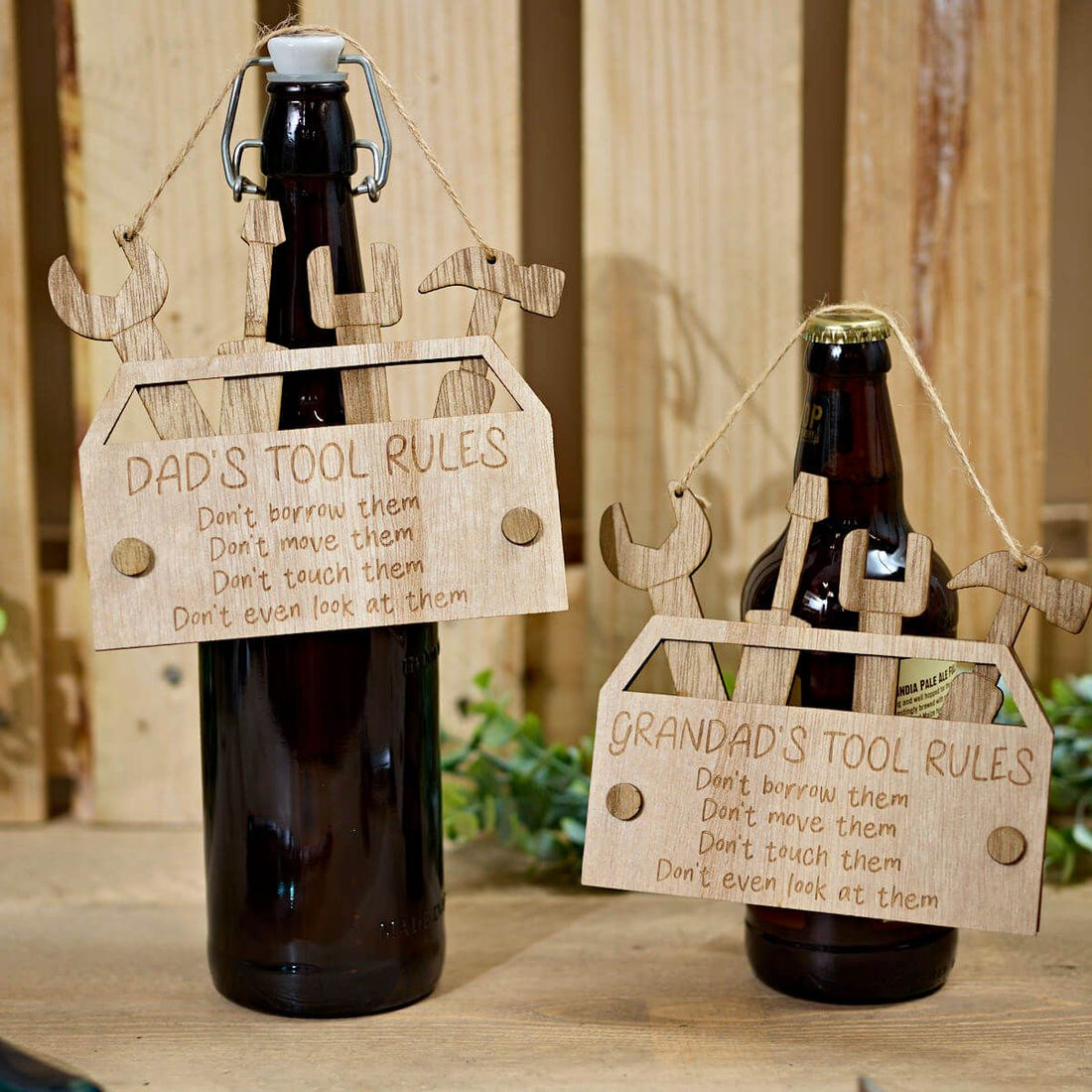 Dad & Grandad Wood Cut Out Tools Hanging Plaque