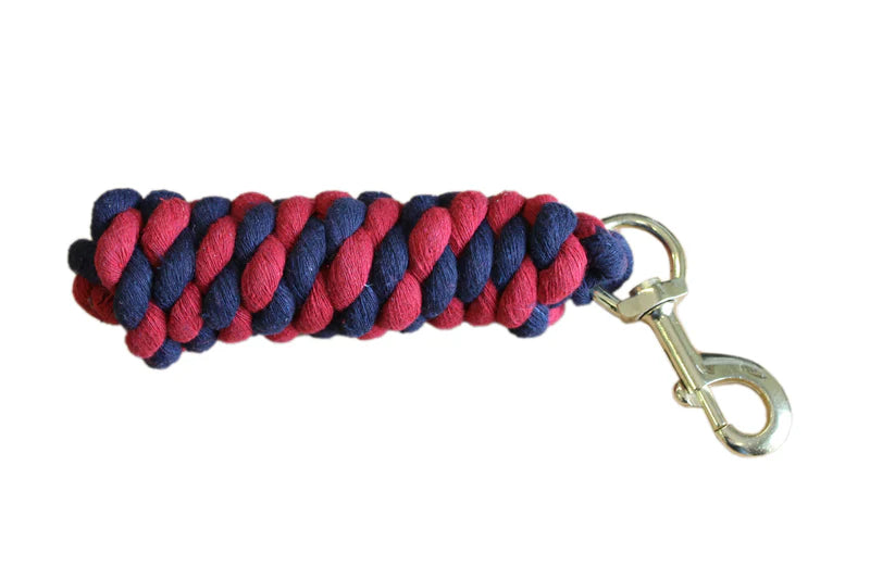 COTTON TRIGGER HOOK LEADROPE NAVY/RED