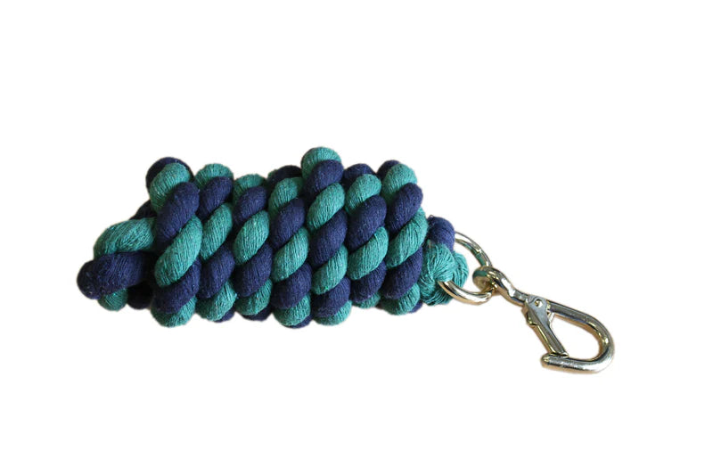 COTTON WALSALL CLIP LEADROPE NAVY/GREEN