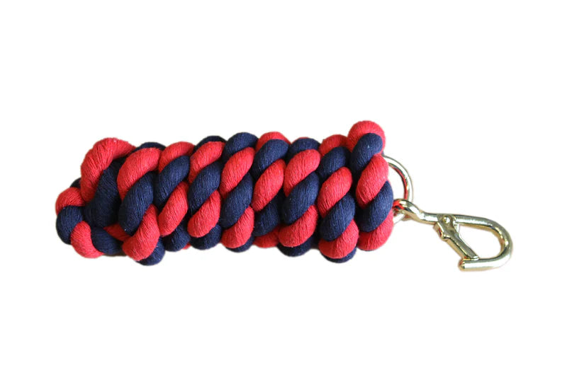 COTTON WALSALL CLIP LEADROPE NAVY/RED
