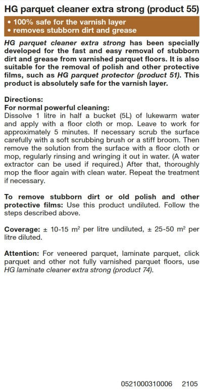 HG Parquet Power Cleaner (pe Polish Remover) -1L