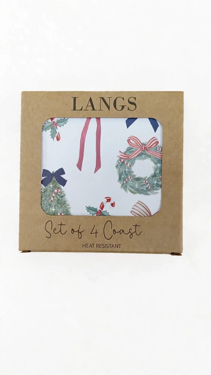 Christmas Market Scene With Heat Resistant Coasters - Box Of 4