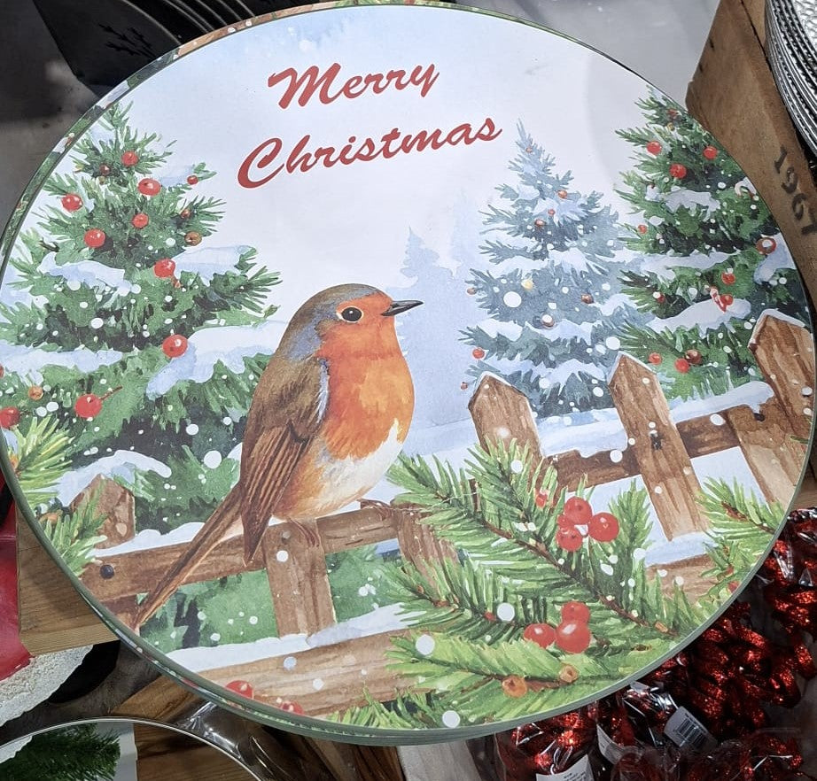 Merry Christmas Robin Charger Plate - 40cm