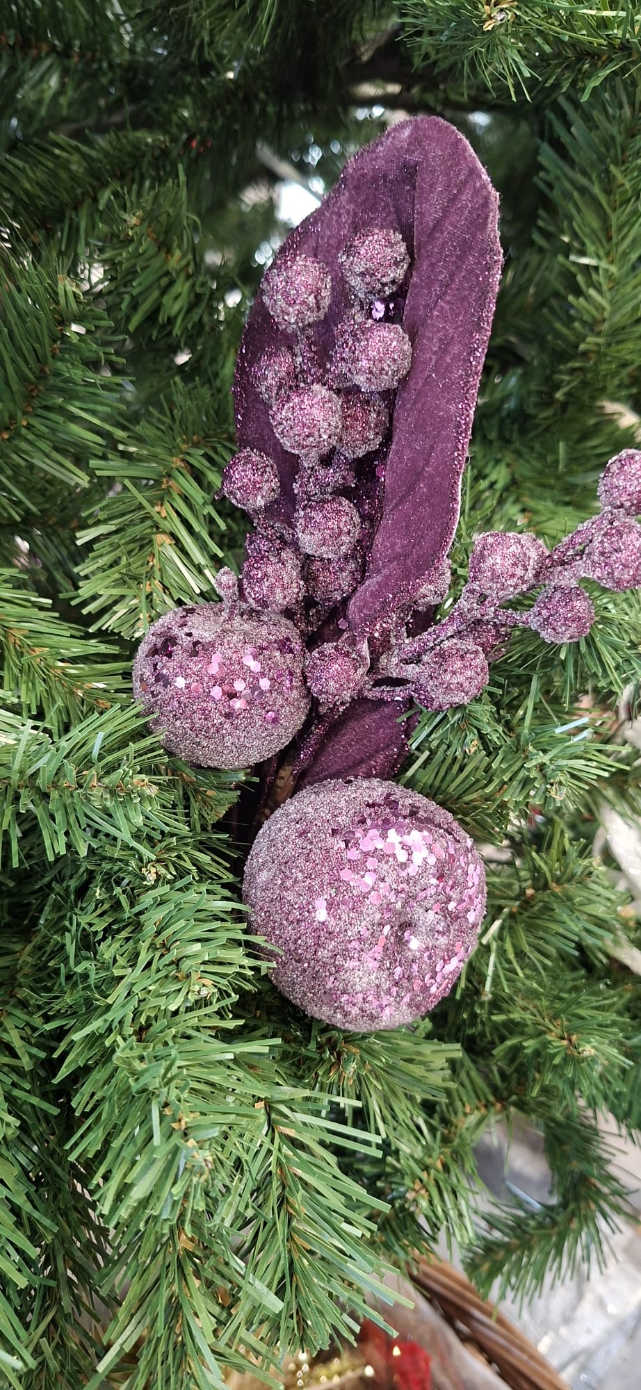 Plum Velvet Fruit Pick - 35cm