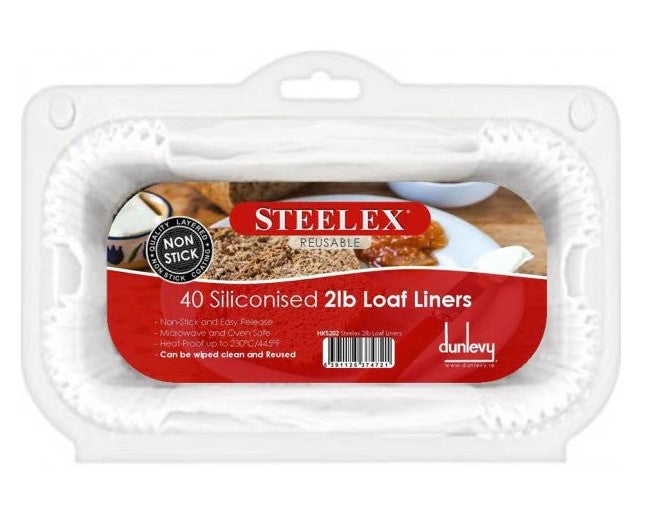 Steelex 2lb Loaf Tin Liners - 40 Pack