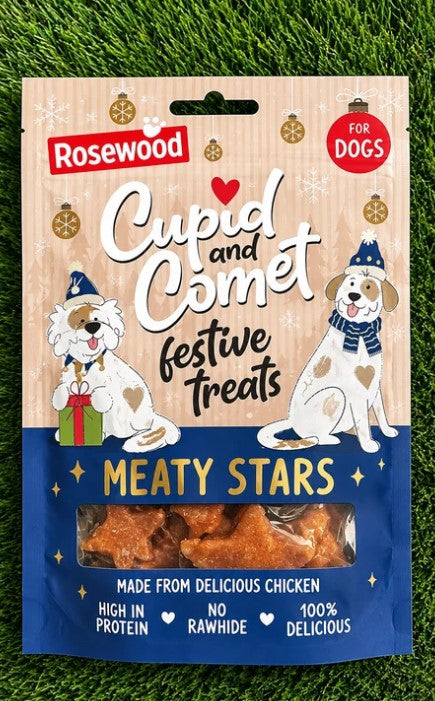 Cupid & Comet High Meaty Stars - Dog Treats - 100g