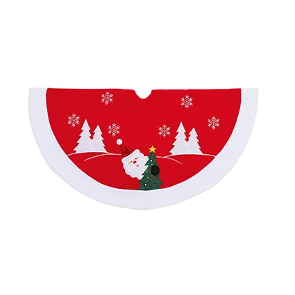 Red Santa with Tinsel Tree Skirt - 90cm