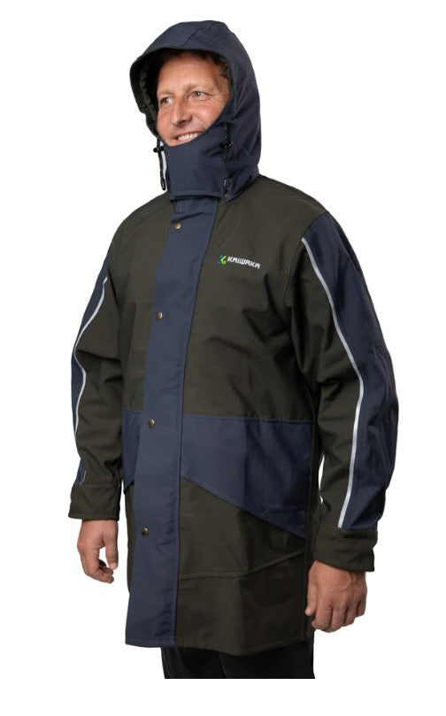 Kaiwaka Stormforce Waterproof Parka Jacket - Navy & Green