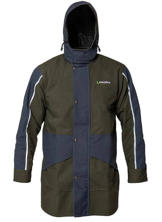 Kaiwaka Stormforce Waterproof Parka Jacket - Navy & Green