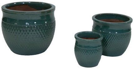 Glazed Grille Celadon Ceramic Pot