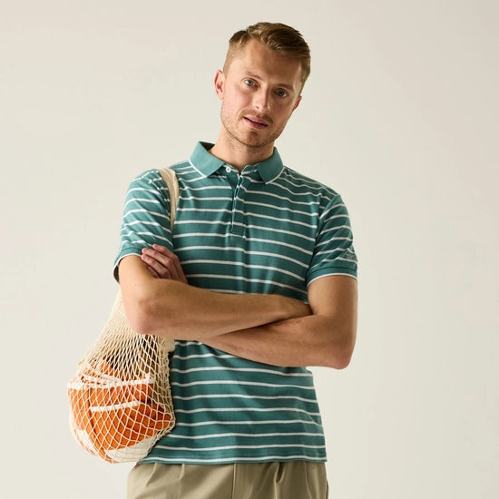 Regatta Tiver Polo Shirt - Arctic White Stripe