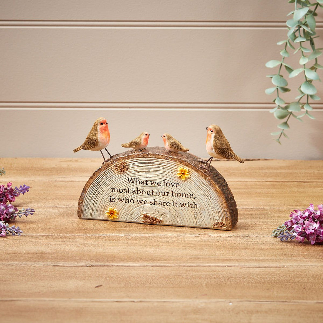 Robin Family Block on Bark Base Resin