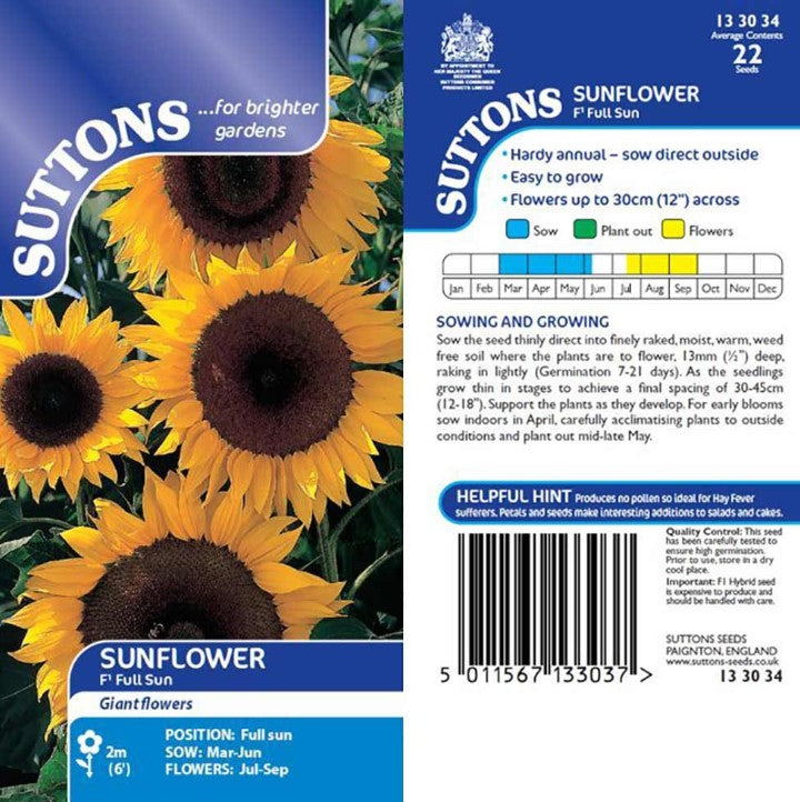 Sunflower Full Sun F1 Flower Seeds