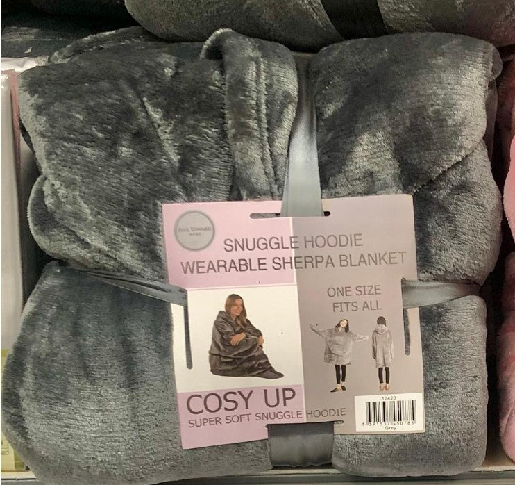 Sherpa Lined Snuggle Hoodie Grey