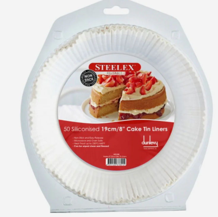 Steelex Round Cake Tin Liners 8" 50 Pack