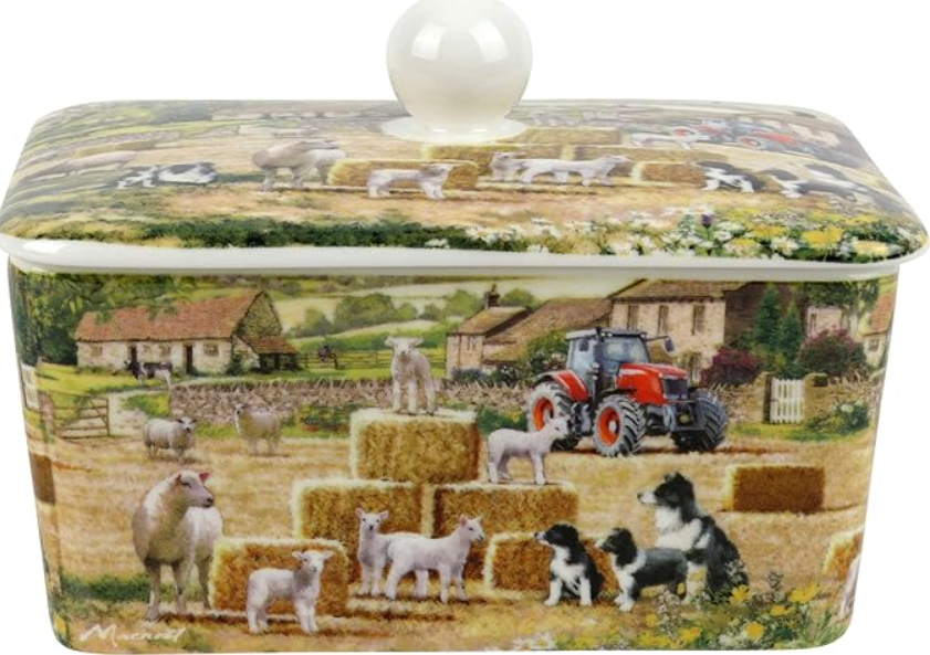Collie and Sheep Butter Dish
