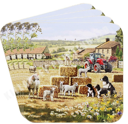 Collie and Sheep Coaster Set