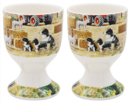 Collie and Sheep Egg Cup Set