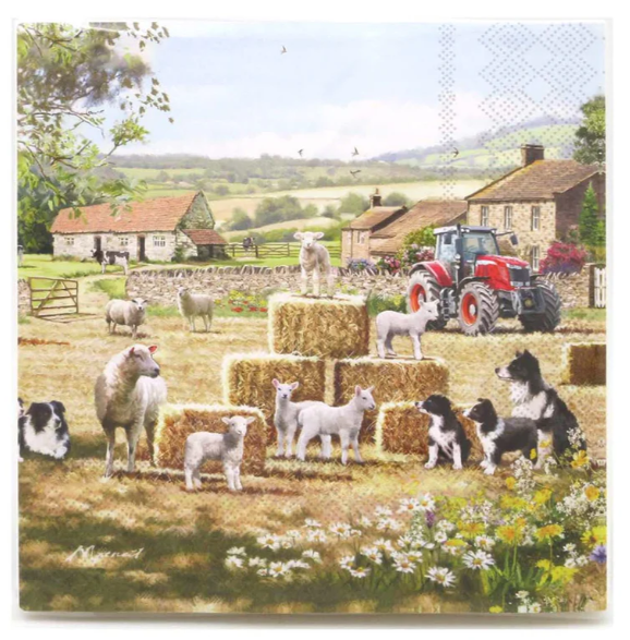 Collie and Sheep Napkins (PK 20)