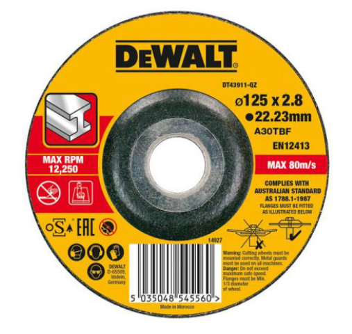 DeWalt High Metal Cutting Disc 125X3X22.23MM