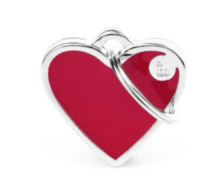 MY FAMILY Small Heart Red ID Tag