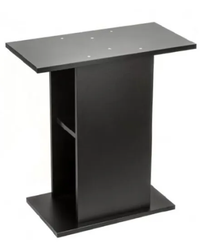 Leddy 60 Black Pedestal Stand with Shelf
