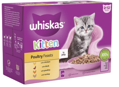 Whiskas Junior Pouches Poultry in Jelly 4 x 12 x 85g