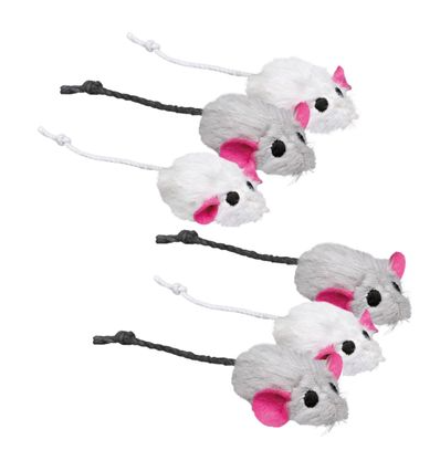 Trixie Toy Plush Mice, 6-pack