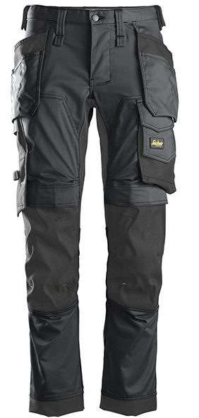Snickers Stretch Trousers Holster Pockets - Steel Grey/Black