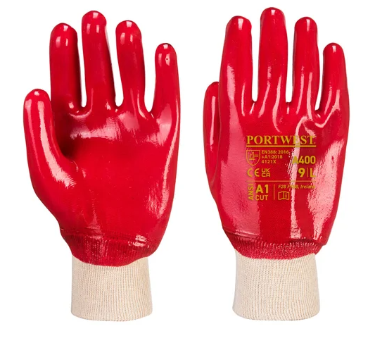 Portwest PVC Knitwrist Red Large