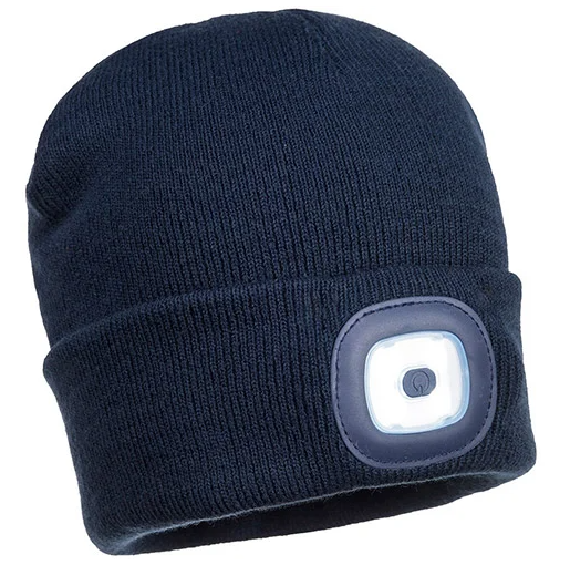 Portwest B029 - Rechargeable LED Beanie Navy One Size