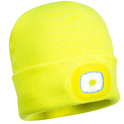 Portwest B029 - Rechargeable LED Beanie Black One Size