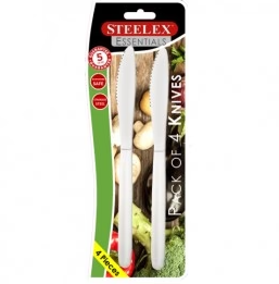 4 Carded Dessert Knives Steelex Essentials
