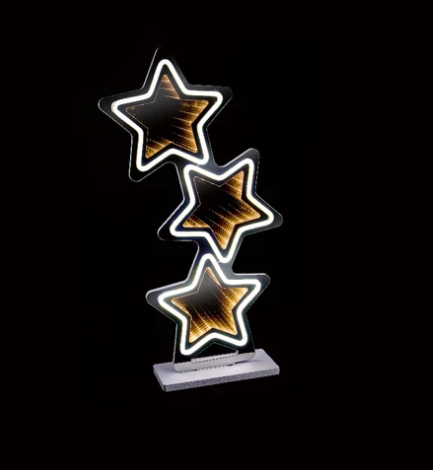 Premier 40cm Lit Star Stack Infinity Mirror Tabletop