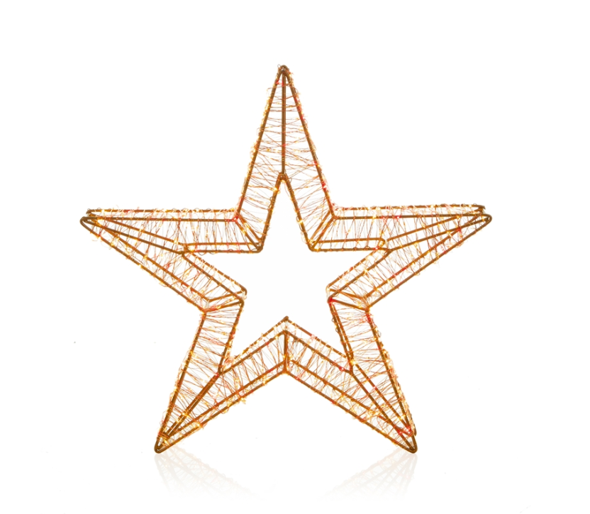45cm Premier Rose Gold Star with 750 Red and Warm White LEDs