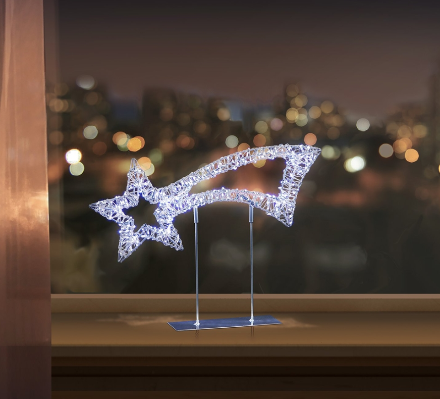 Premier Silver Table Top Shooting Star with 500 White LEDs (45cm)