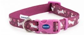 Ancol Purple Bone Nylon Adjustable Collar