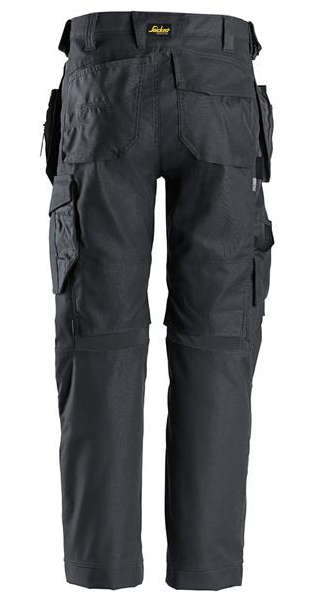 Snickers Canvas+ Stretch Work Trousers Holster Pockets - Steel Grey