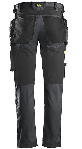 Snickers Stretch Trousers Holster Pockets - Steel Grey/Black