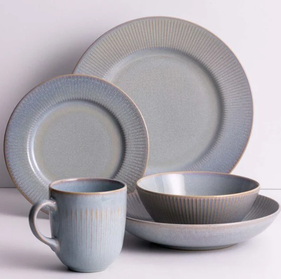 Mason Cash Reactive Linear Grey Dinner Plate 27cm