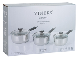 Viners Everyday 3 Piece Saucepan Set
