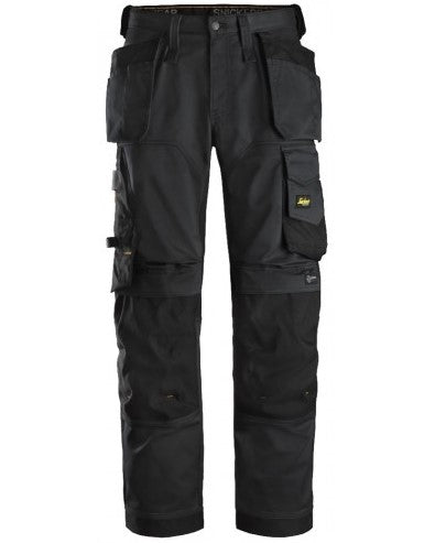 Snickers Stretch Loose Fit Trousers Holster Pockets - Black