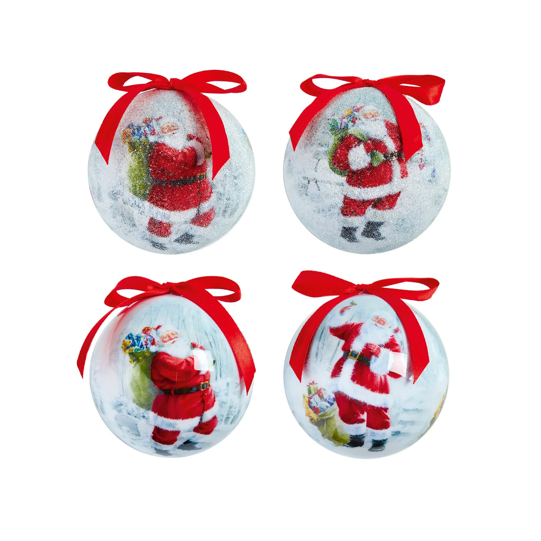 75mm Jolly Santa Decoupage Bauble