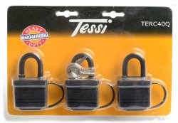 45mm Black Plastic Covered Padlock