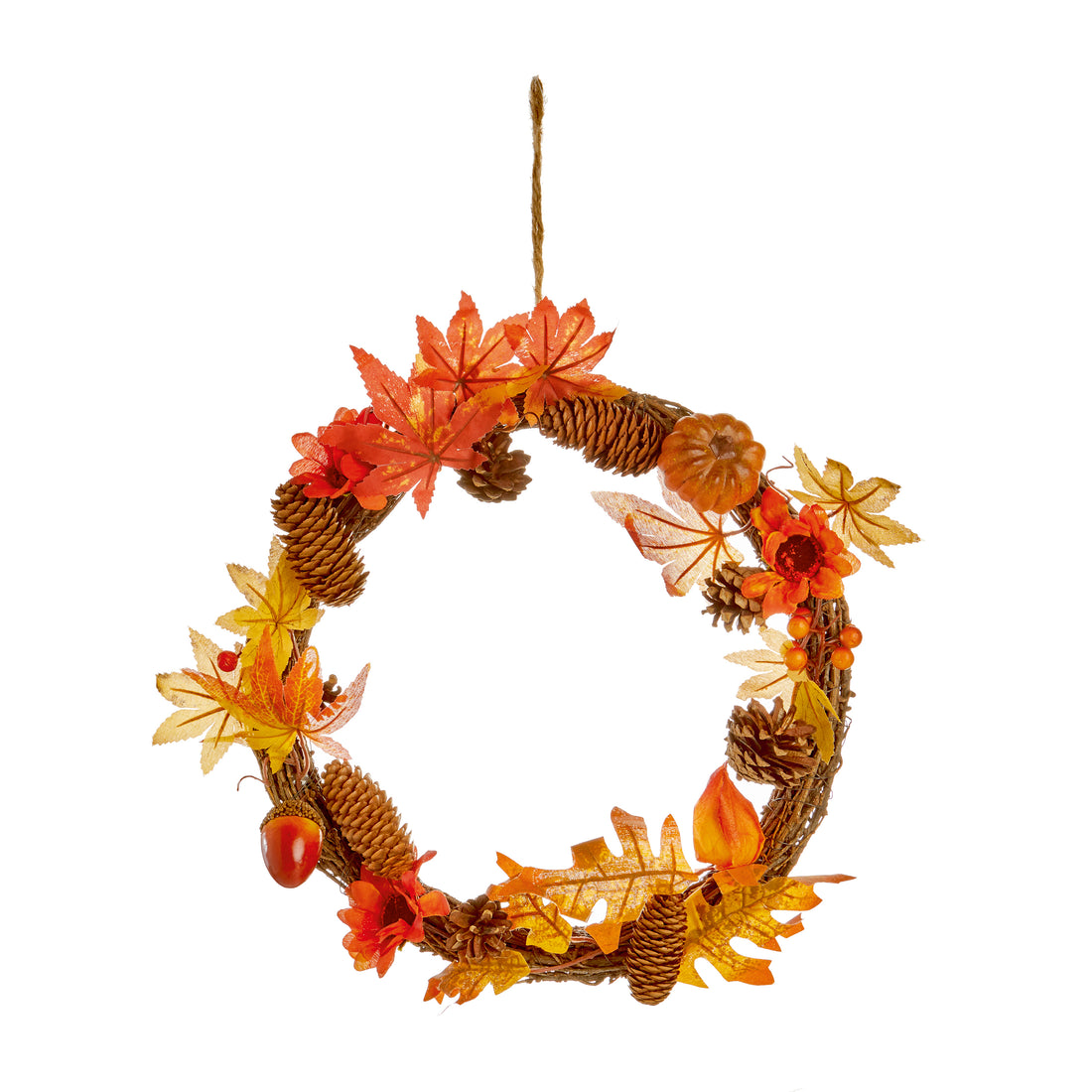 Autumn Wreath with Cone and Pumpkin Berries - 33cm