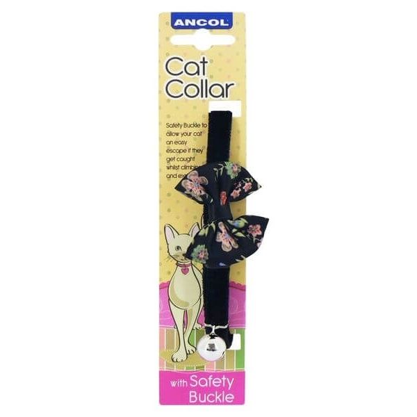 Vintage Bow Cat Collar Black