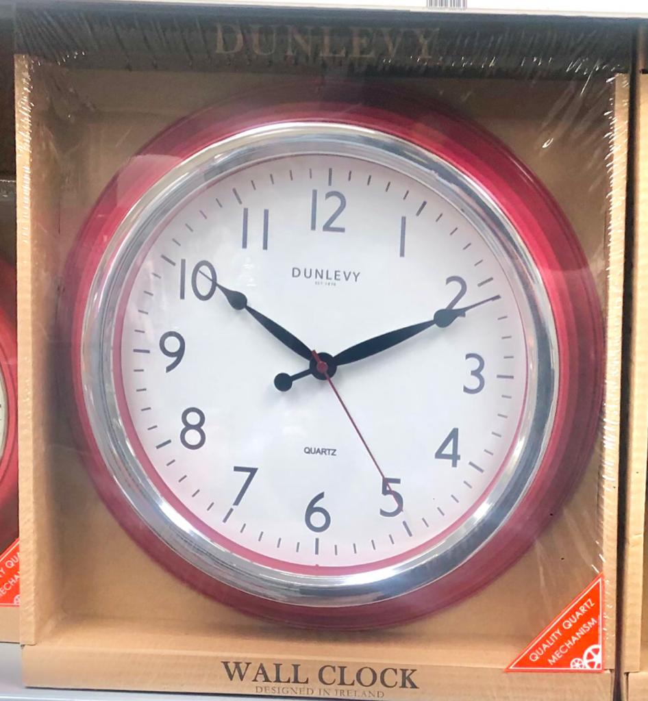 Dunlevy Red Classic Wall Clock 14"